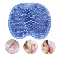Brosse de bain moderne en silicone à motif uni, tampon exfoliant dorsal avec autocollant mural à ventouse pour salle de bain, tapis de massage des pieds