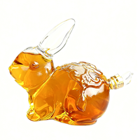 Fournisseur d'usine, carafe en verre artisanale en forme de lapin de 1200 ml pour le vin et le whisky