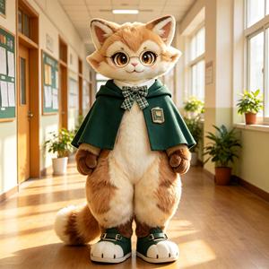 Disfraz de Mascota de Gato Tabby Marrón Personalizado, de Cuerpo Completo, Peludo y Esponjoso, Material EVA, para Hombres Adultos, Temática Navideña, para Escuelas y Campus - Product Image 1