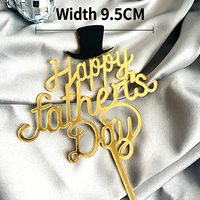 Kreativer Schnurrbart „Happy Father's Day“ bedruckter Acryl-Kuchenaufsatz mit „Love Dad“-Design für den Geburtstag von Papa, Party- und Jubiläumsdekoration