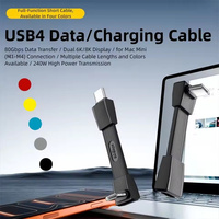 Câble USB 4.0 Type-C vers Type-C 240W Charge rapide Transmission de données 80 Gbps 8K60Hz Câble flexible à trois dimensions