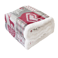 Couverture de Noël écologique en polyester recyclé RPET tricoté, idéale pour les cadeaux de Noël et la décoration, certifiée GRS OEKO-TEX, vente en gros d'usine