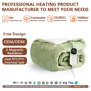 Manta Eléctrica de Felpa Suave, Lavable a Máquina, con Certificación ETL y FCC, Termostato, Manta Eléctrica Calefactora para Mantener el Calor - Product Image 1