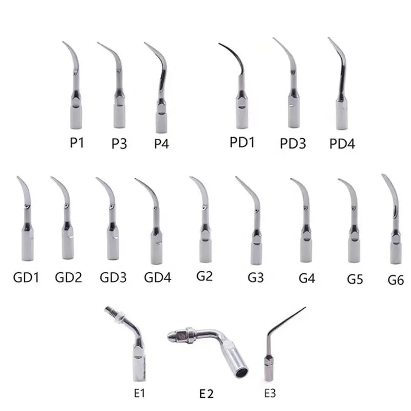 Puntas de escalador ultrasónico dental de alta calidad, puntas de escalador dental, accesorios dentales de pájaro carpintero