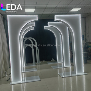 LEDA Hallway White LED Light Metal Stand Arch Stand Gate <b>Wedding</b> Decoration Arch <b>Frame</b> Gold <b>Wedding</b> Arch Stand Set - Product Image 2