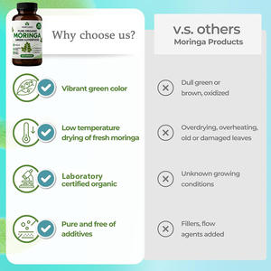 <span class=keywords><strong>Moringa</strong></span> organik hijau Superfood 500mg spektrum penuh 120 kapsul <span class=keywords><strong>Vegan</strong></span> GMP bersertifikat - Product Image 3