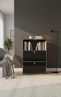 Meuble de salon en acier inoxydable personnalisable et auto-assemblable avec un design moderne, rangement modulaire pour bureau à domicile et bar à domicile