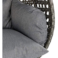 Fauteuil suspendu en rotin double place pour jardin, chaises de patio en osier, nettoyage facile, fauteuil suspendu avec support