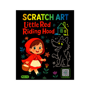 Set de pintura para rascar de Caperucita Roja para niños, arte creativo DIY para jardín de infantes, graffiti colorido transfronterizo - Product Image 5