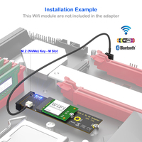Tarjeta Adaptadora WiFi M.2 NGFF Key-M a E/A+E, Interfaz PCIe, PCB FR4 Negra, Duradera, AX200, en Stock