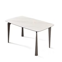 Ensemble de table à manger carrée moderne en marbre avec 6 chaises et pieds en acier inoxydable, meubles pour appartement, salon