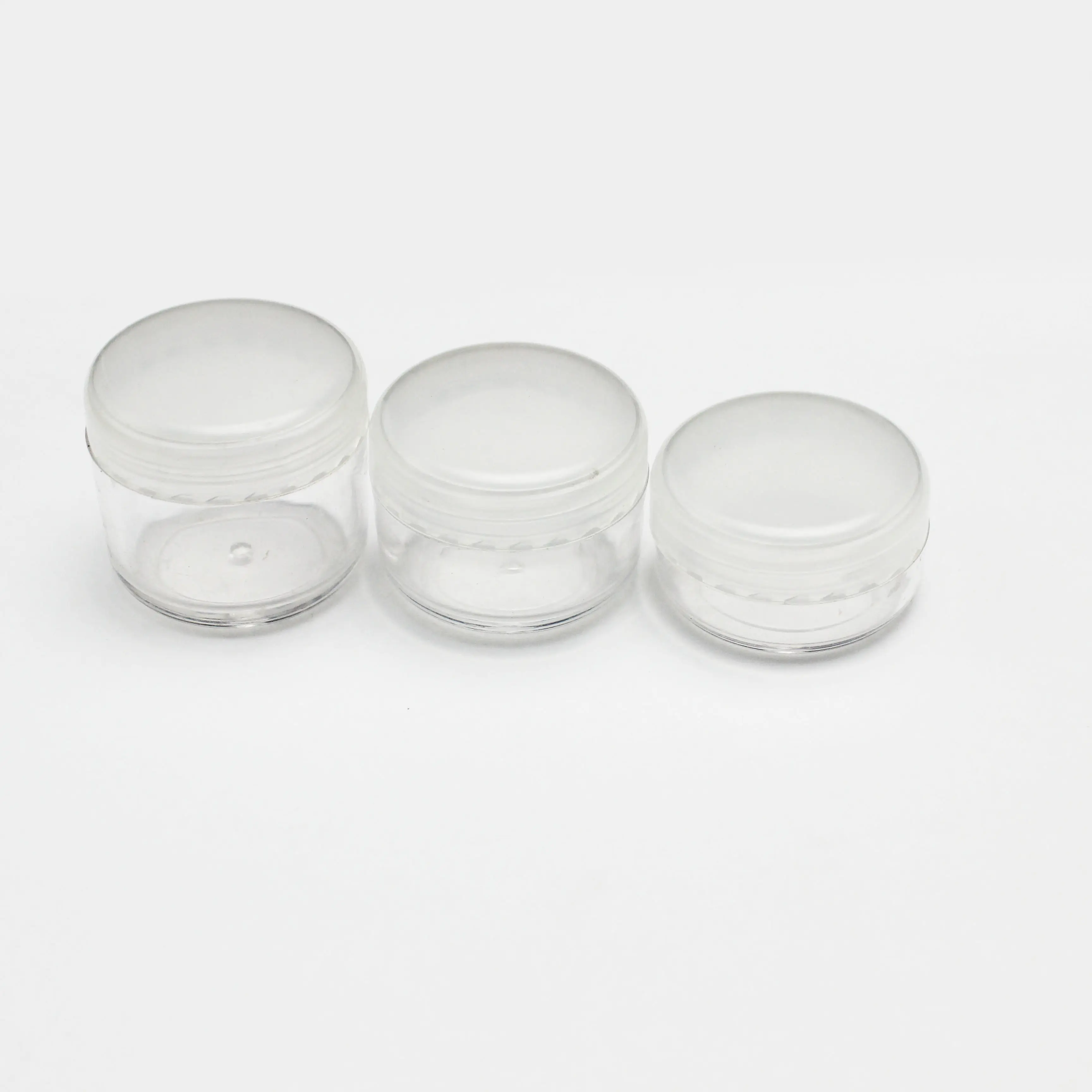 Großhandel leeres rundes Sahndosen-Glas aus Kunststoff durchsichtige praktische Sahndose Versuchsverpackungsbox