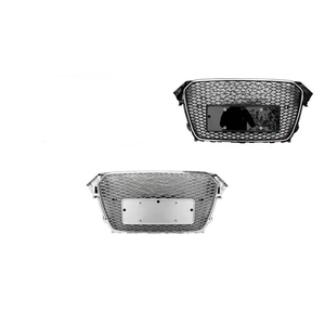 Griglia Anteriore Cromata Nero Lucido Stile RS4, Griglia Sportiva Esagonale a Nido d'Ape per <span class=keywords><strong>Audi</strong></span> A4 S4 B8.5 2013-2016 - Product Image 4
