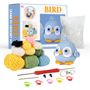 Educational Learn to <b>Crochet</b> Craft DIY Cute Birds Hand Knitting Yarn <b>Crochet</b> Starter <b>Kit</b> - Product Image 1