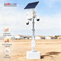 Sistema di Sorveglianza Solare Off-Grid HiTOP con Pannello da 200W e Box CCTV Mobile Montato su Palo per Sicurezza in Cantiere