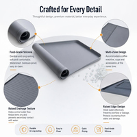 Tapis de protection 2-en-1 pour machine à café en silicone avec plateau anti-goutte, résistant à la chaleur et antidérapant pour machine à expresso