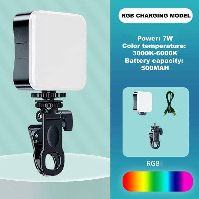 Hot Sell Portable 3 Colors RGB Mini Rechargeable Led Light for Laptop Video Light Camera Light Live Stream
