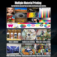 Impresora UV 3 en 1 OEM de 30*40cm con 2 cabezales de impresión Ricoh TX800 para etiquetas cilíndricas de cristal, impresión DTF de cama plana, multifuncional