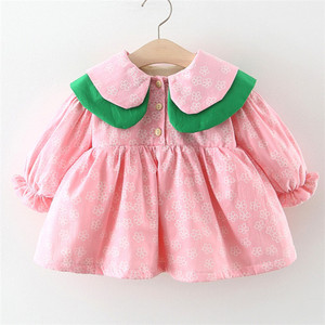 Aliexpress UK - Vestido Mini de Algodón de Manga Larga con Estampado Floral Otoñal para Niñas Pequeñas, Estilo Coreano, Precio de Fábrica al por Mayor - Product Image 2