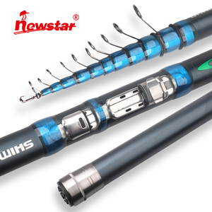 <span class=keywords><strong>Canne</strong></span> à pêche télescopique NEWSTAR 4m-6m 10-40g 58cm en carbone légère pour la pêche au bar en eau douce - Product Image 1