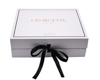 Boîte cadeau en carton rigide recyclable avec fermeture magnétique, logo personnalisé, écologique, lamination mate, fenêtre transparente en PVC