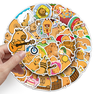 50 Piezas <span class=keywords><strong>de</strong></span> <span class=keywords><strong>Pegatinas</strong></span> <span class=keywords><strong>de</strong></span> <span class=keywords><strong>Animales</strong></span> Carpincho <span class=keywords><strong>de</strong></span> Dibujos Animados Lindos, Calcomanías Estéticas Impermeables para Teléfono Móvil - Product Image 6