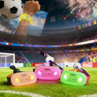 Bracelet LED lumineux personnalisé pour supporter de football Longstargift, avec télécommande, éclairage dynamique, pour zone de supporters, bar, foule, promotion et activités
