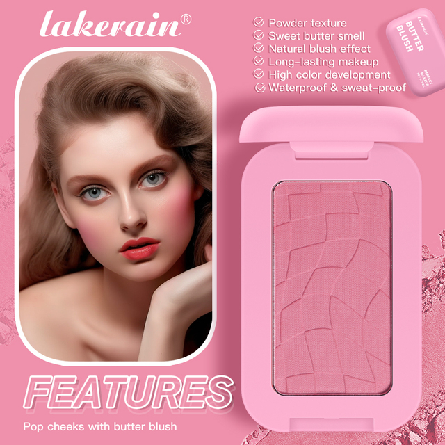 Makeup Cheeks Blusher Pressed Powder Glow Blush Shimmer Shiny Blush