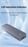 TISHRIC Rihao M.2 NVME Protokol Tunggal PVC Shell JMS583 Kotak Hard Drive Kontrol Utama untuk Hard Drive NVME 2230-2280 Perak