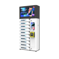 Y2 Power PL-AM08-Y2 Casier intelligent à 10 compartiments avec écran publicitaire, paiement par carte, montage au sol/mural, distributeur de recharge de téléphone