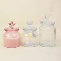 Vente en gros d'usine, contenants en verre personnalisés de luxe pour la Saint-Valentin, pots à bougies pour la fabrication de bougies, décoration de la maison