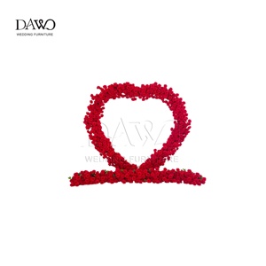 Arco <span class=keywords><strong>de</strong></span> Flores en Forma <span class=keywords><strong>de</strong></span> Corazón con Rosas Rojas, Marco Metálico Desmontable, Fondo Floral Artificial <span class=keywords><strong>para</strong></span> <span class=keywords><strong>Propuesta</strong></span> <span class=keywords><strong>de</strong></span> <span class=keywords><strong>Matrimonio</strong></span> - Product Image 1