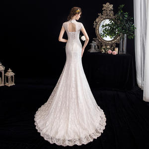 שרוול לטאטא רכבת תחרה Applique שרוכים בת ים חתונת שמלת כלה שמלת כלה שמלה מזדמן שמלות נשים קיץ כדור שמלת - Product Image 2