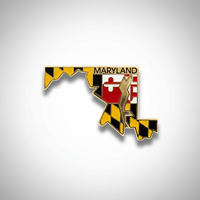 GREPAS GIFTS Épinglette de revers plaquée or en forme de drapeau de l'État du Maryland, 1,25 pouce