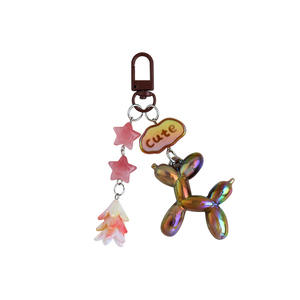 ใหม่ล่าสุดที่สร้างสรรค์ป้ายบับเบิ้ลน่ารักทำจากเรซินพวงกุญแจรูปดาวกล้วยไม้จับคู่กับลูกปัดจี้ตกแต่งพวงกุญแจ - Product Image 5