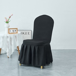 Fundas de <span class=keywords><strong>silla</strong></span> blancas lavables Universal boda Iglesia comedor banquete Protector con falda <span class=keywords><strong>larga</strong></span> cubiertas de <span class=keywords><strong>silla</strong></span> de banquete - Product Image 1