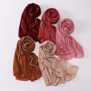 Phụ Nữ Thanh Lịch Của Voan Turban Đầu Kết Thúc Tốt Đẹp Mũ Thoáng Khí Rắn Màu Vuông Hồi Giáo Đầu Chiếc Khăn Cổ Điển Hajibs Thiết Kế - Product Image 3