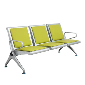 Leather Padding Public Airport Waiting Area Bench Chair Waiting Bench Seating Chairs