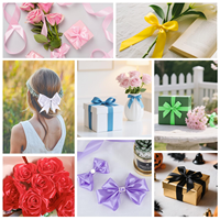 Rubans en satin polyester de couleur unie pour emballer les cadeaux et les fleurs