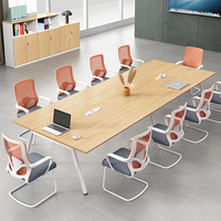 Table de conférence exécutive en bois luxueuse HYZ-100 avec design à panneaux pour hôtel et école, ensemble de mobilier de bureau et chaises