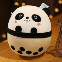 Nouveaux tasses Boba mignonnes peluches en peluche Panda requin animaux oreillers en peluche doux