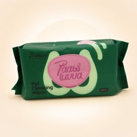 Lingettes pour animaux de compagnie 50 g/m², marque privée, 100 lingettes, sachet refermable, biodégradables, hypoallergéniques, sans alcool, pour toilettage chiens et chats, OEM