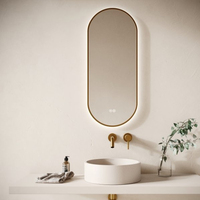 Smart Frameless Oval LED Bathroom Mirror with Handmade Modern Design Wall Mountable Copper Free Silver Glass
