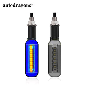 Motorcycle Indicators Flowing Amber Turn Signal <b>Lights</b> Blinkers Blue DRL Daytime Running <b>Light</b> - Product Image 3