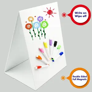Çift taraflı masa üstü manyetik kuru silinebilir beyaz tahta eğitici çocuk manyetik yazı ve çizim tahtası