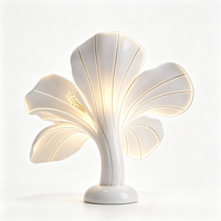 Sculpture florale artistique en résine avec éclairage LED, bordure dorée, taille et couleur personnalisées, décoration extérieure pour jardin, parc, hôtel