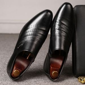 Chaussures de mariage pour hommes, nouveau style, respirantes, plates, à enfiler, design classique, rehaussantes, vente en gros en ligne - Product Image 5