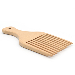 Peignes à cheveux <span class=keywords><strong>afro</strong></span> en bois de bambou naturel portables en gros, peignes à <span class=keywords><strong>barbe</strong></span> en bois de hêtre pour cheveux bouclés - Product Image 4