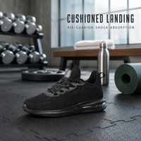 Nouvelles chaussures de course respirantes avec empeigne en tricot, coussin d'air, absorption des chocs, antidérapantes, légères, pour hommes, toutes saisons