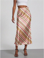 Robe midi en satin taille haute pour femme, style européen et américain, jupe sirène ajustée pour le printemps ODM OEM